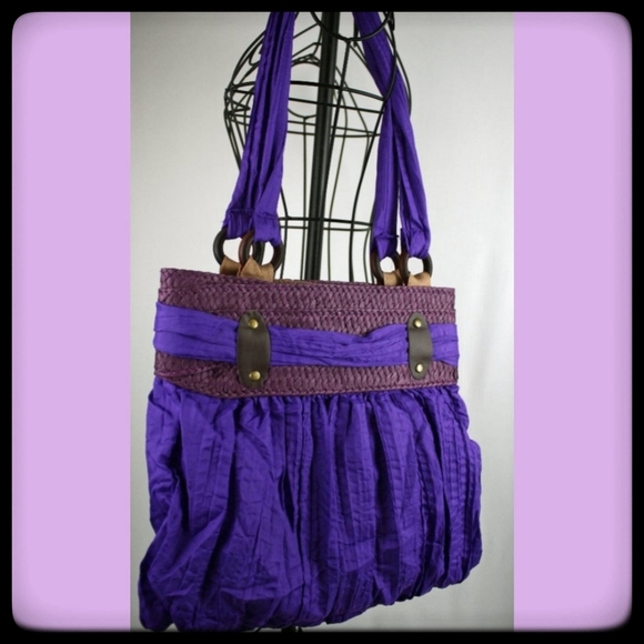 Crinkle Crepe Bags-Purple, Grey - Picture 3 of 6